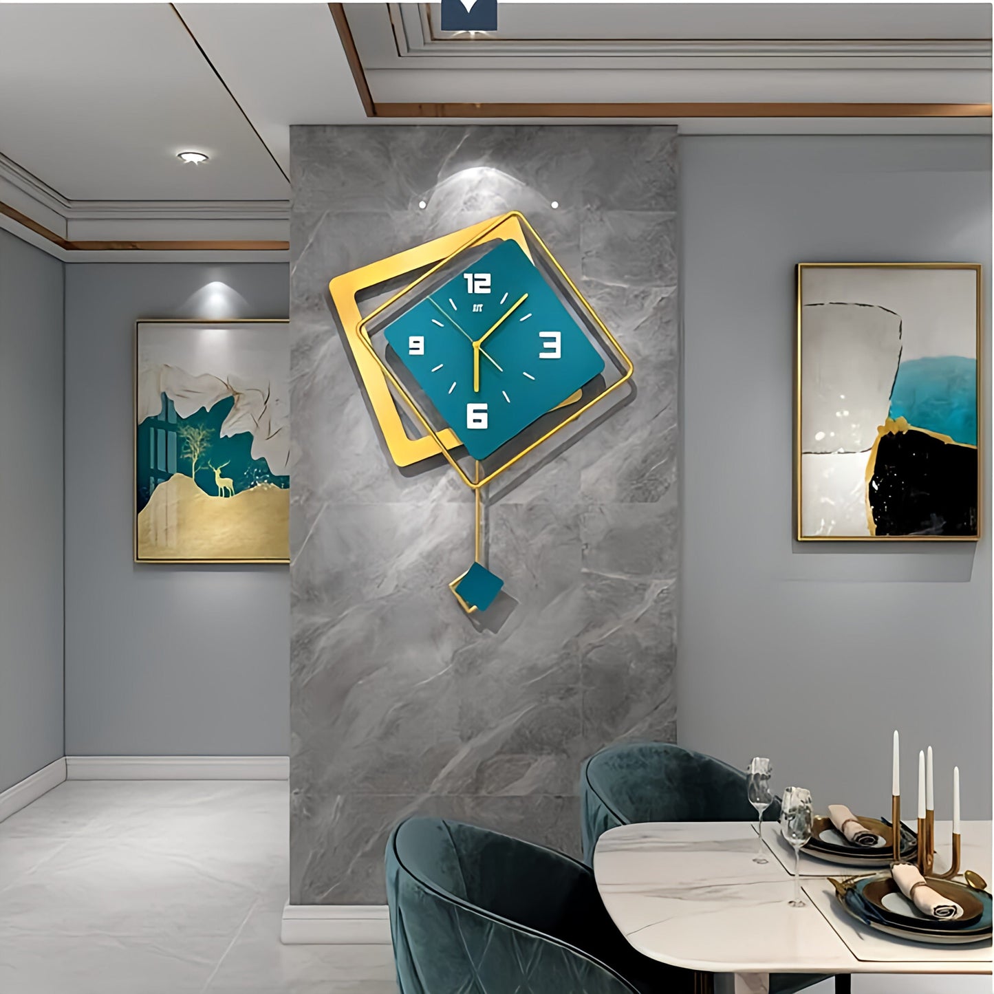 Horloge moderne 3d | Avenue de l'horloge bleu