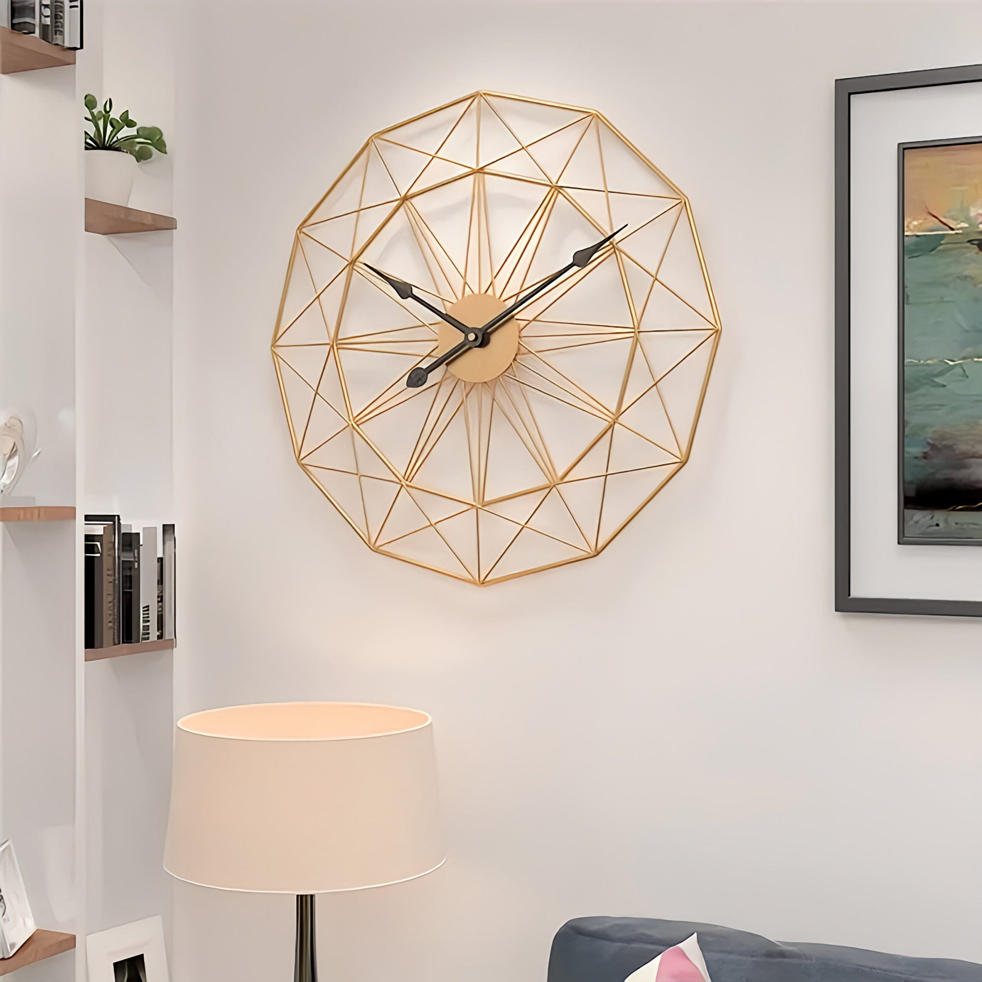 Horloge moderne 50cm | Avenue de l'horloge or