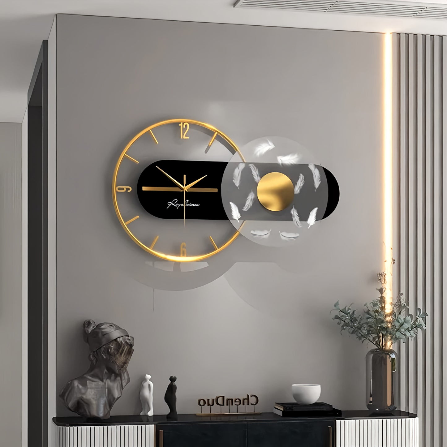 Horloge moderne design | Avenue de l'horloge 60 x 36 cm