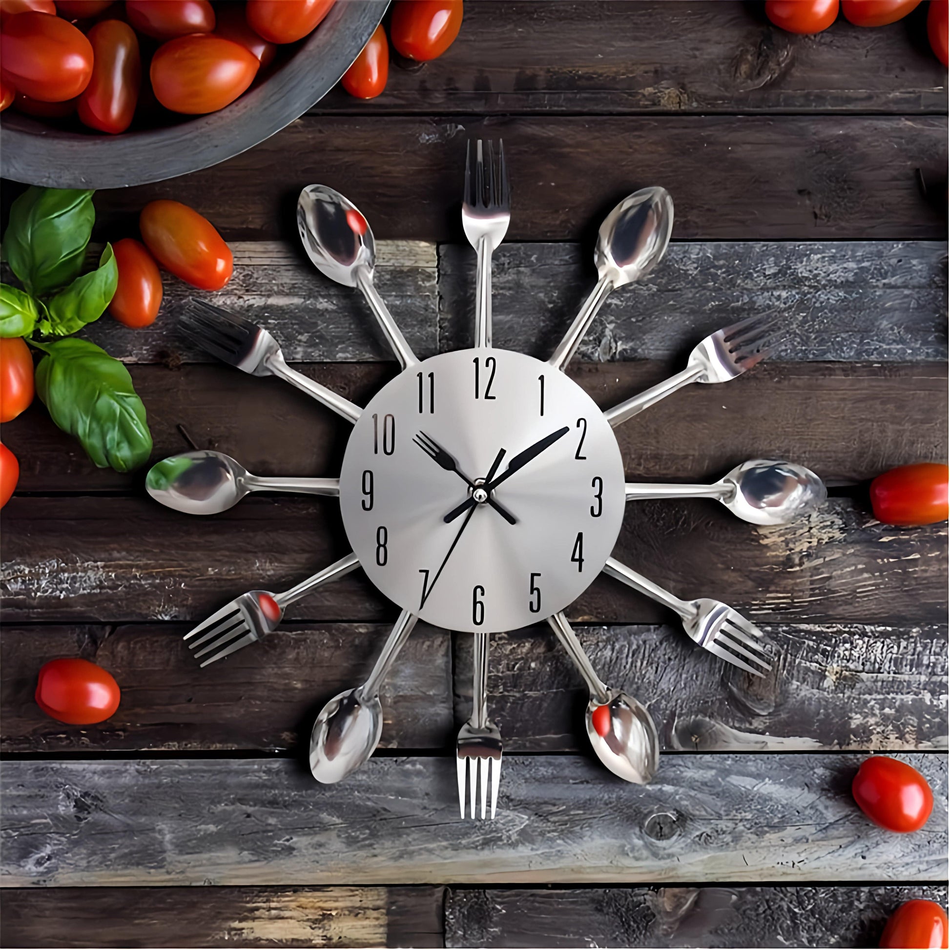 Horloge murale cuisine | Avenue de l'horloge gris