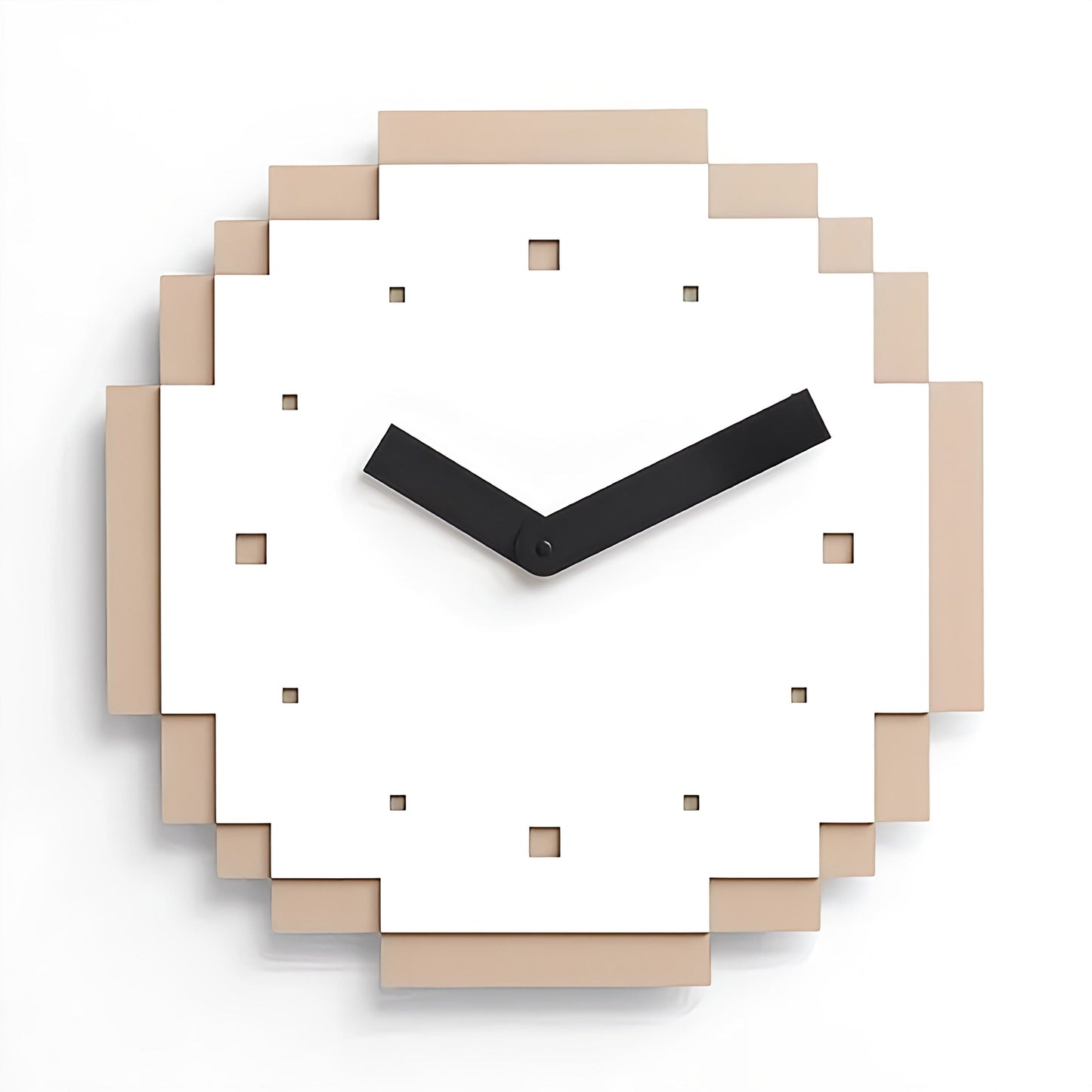 Horloge murale pixel | Avenue de l'horloge beige