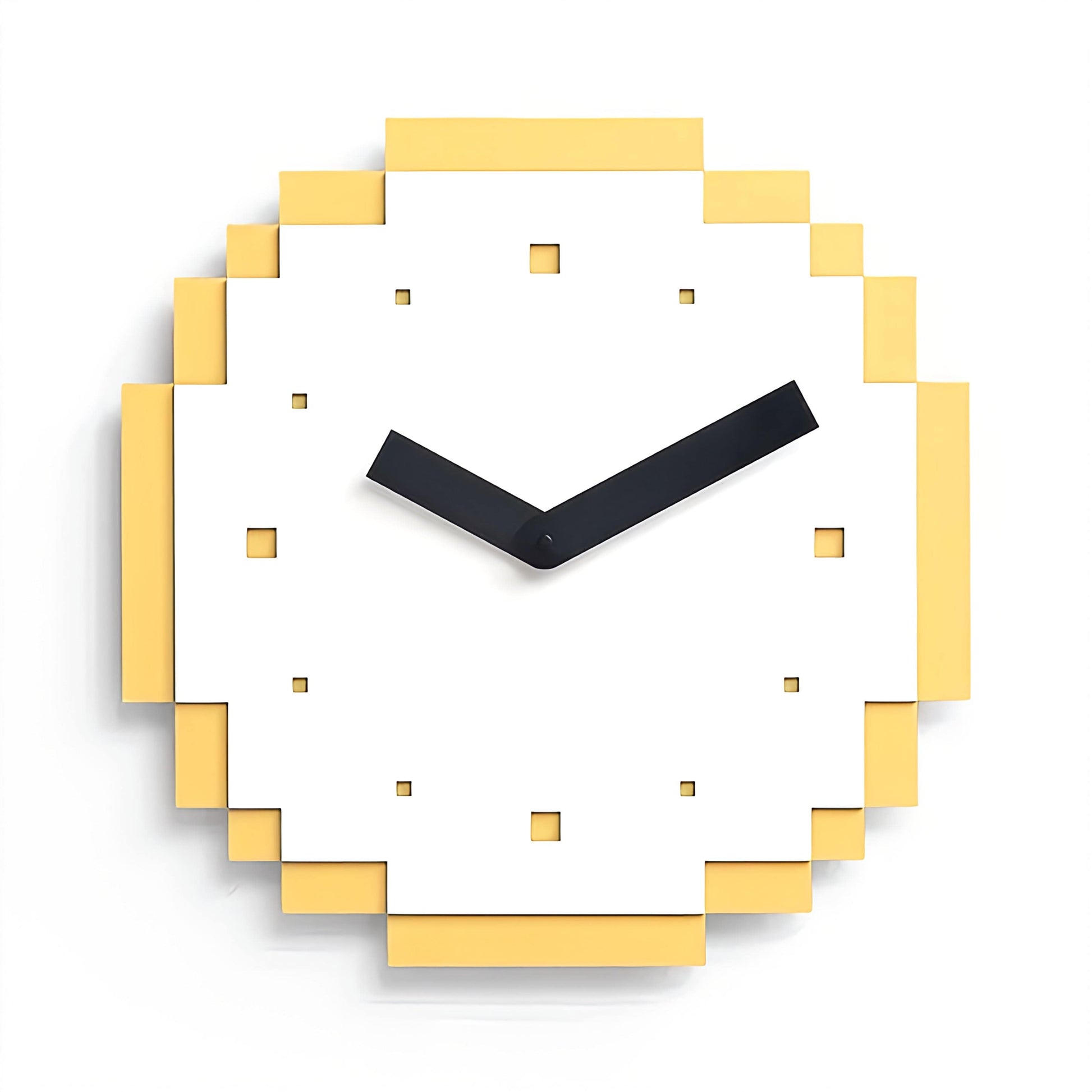 Horloge murale pixel | Avenue de l'horloge jaune