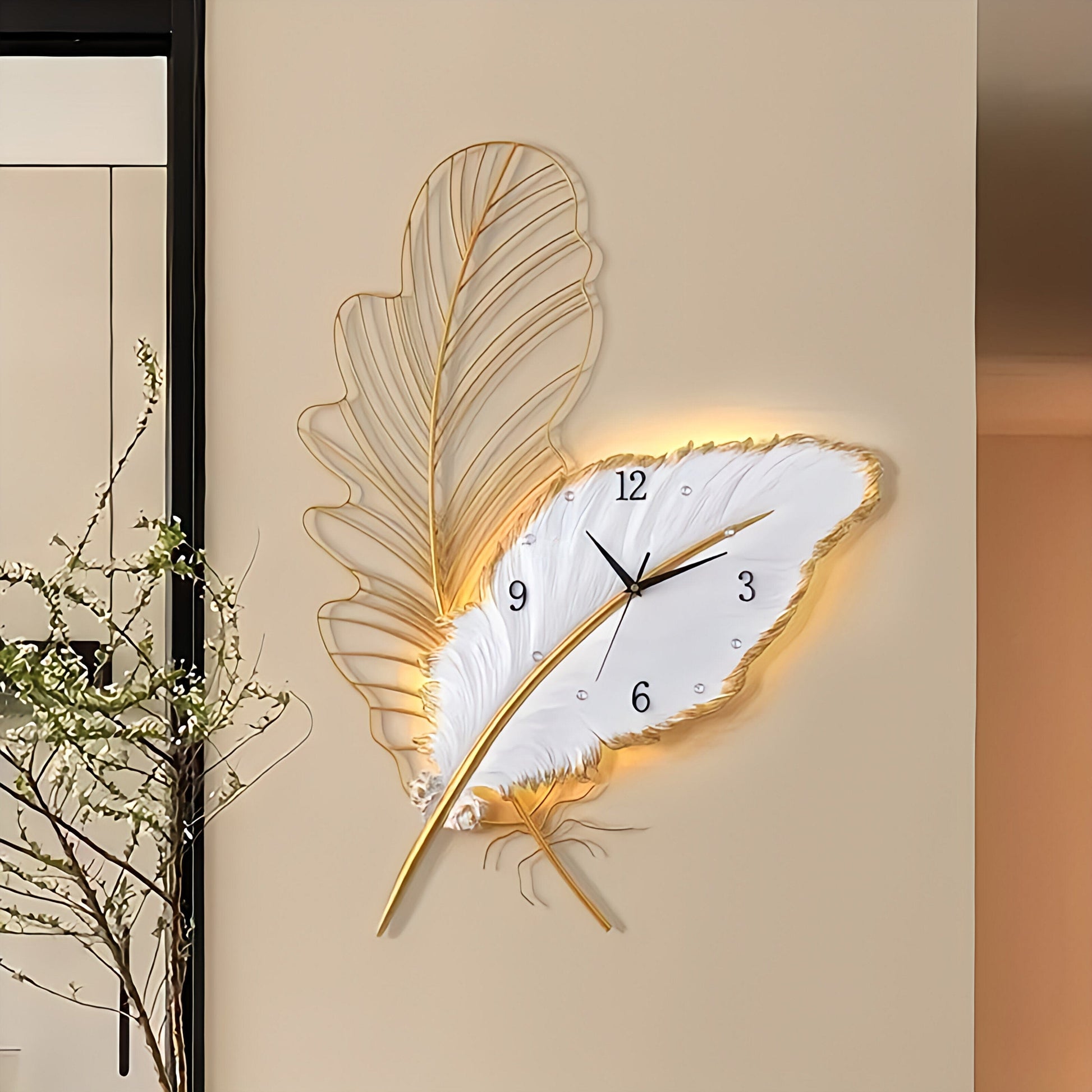 Horloge murale plume | Avenue de l'horloge a