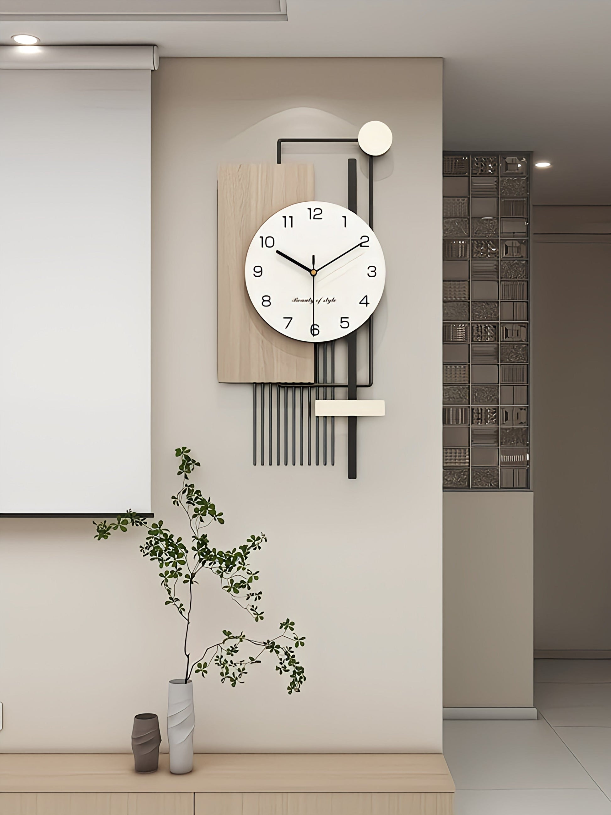 Horloge murale vertical | Avenue de l'horloge 70 x 33cm